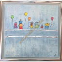 Original Lea Bach &quot;Kinder/Lufballons&quot; hellblau/hellblau 30 x 30 cm 