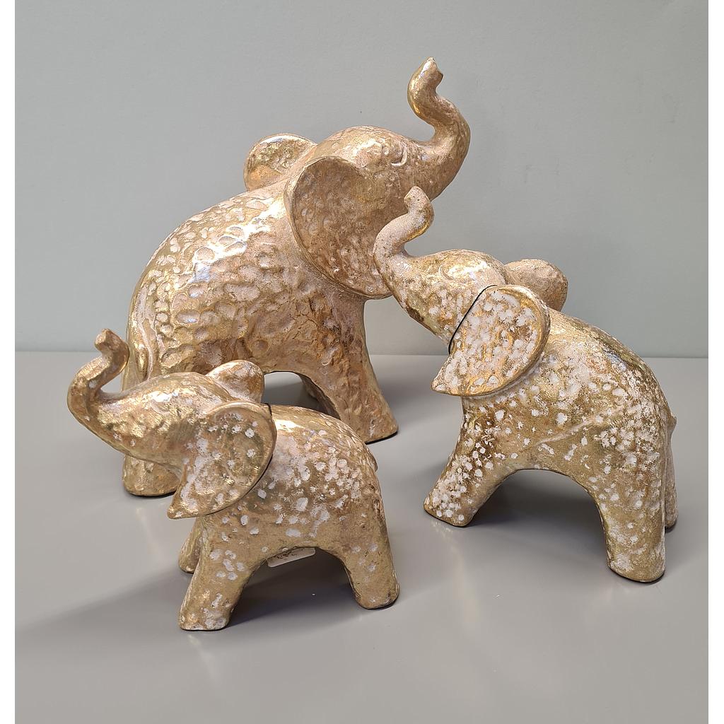 Skulptur Elefant &quot;Elias&quot; gold mittel H 16 cm 