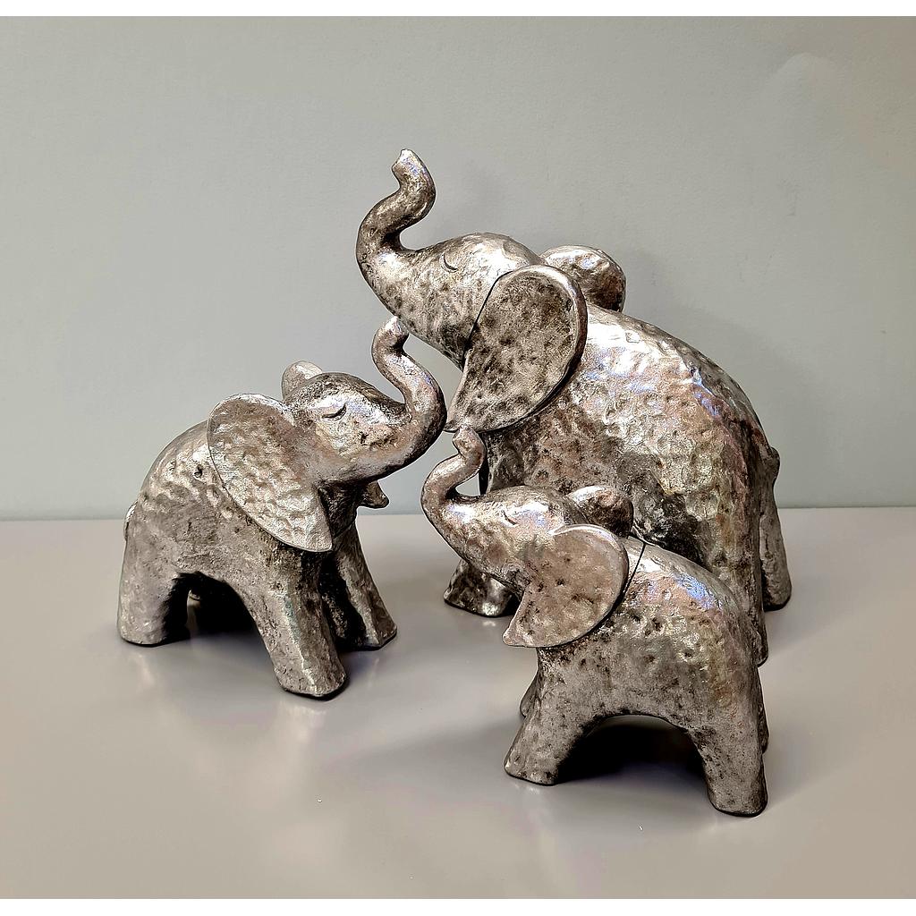 Skulptur Elefant &quot;Elias&quot; Antiksilber klein H 13 cm