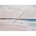 Original Leinwandbild &quot;Leute am Strand&quot; 70 x 100 cm 