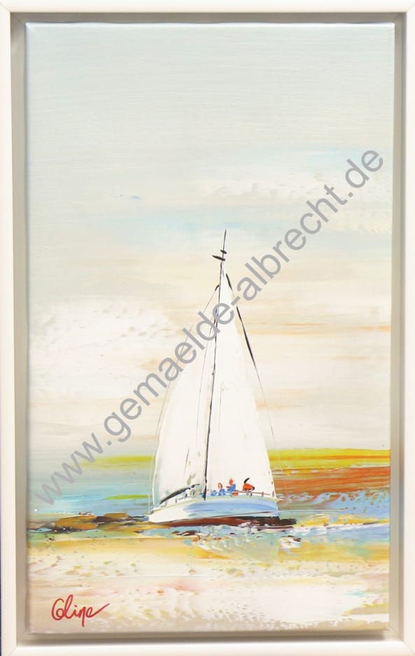 Original Leinwandbild &quot;Segelboot&quot; 30 x 50