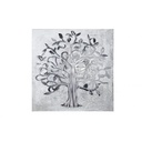 Original Leinwandbild &quot;Lebensbaum&quot; mit Alu Elementen 90 x 90 cm