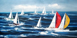 Org. Leinwandbild &quot;Raue See Regatta&quot; 60 x 120 cm