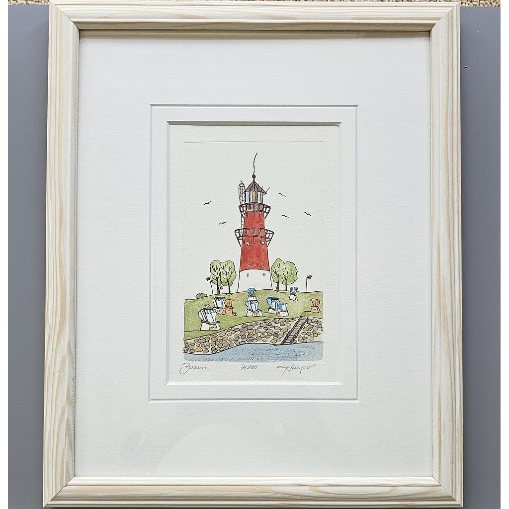 Org. Radierung &quot;Büsum&quot; M. Hempel 30 x 24 cm  