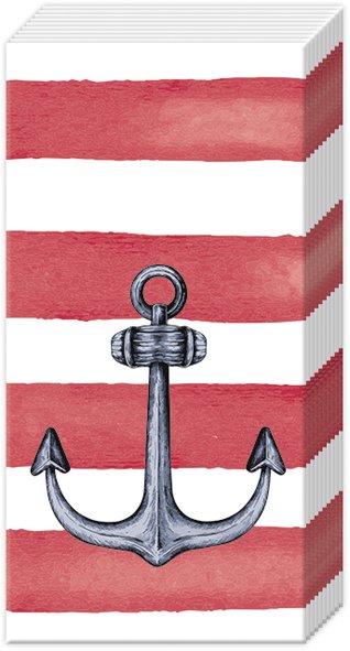 Papiertaschentücher &quot;Sailors Anchor&quot; red