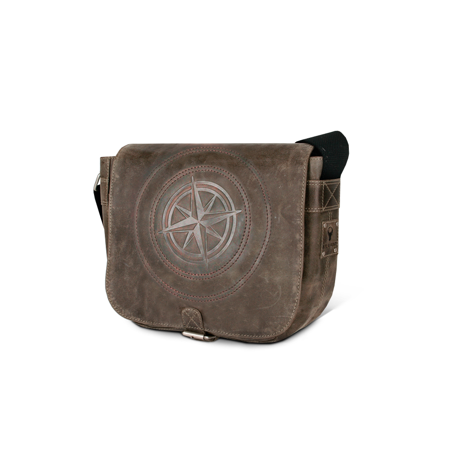 Ledertasche &quot;twenty-five compass&quot; grey 10L