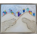 Original Lea Bach &quot;Berg &amp; Tal&quot;  40 x 50 cm hellblau/sand 