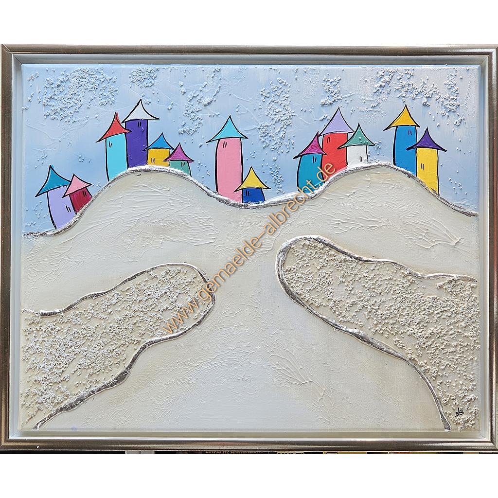 Original Lea Bach &quot;Berg &amp; Tal&quot;  40 x 50 cm hellblau/sand 