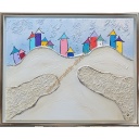 Original Lea Bach &quot;Berg &amp; Tal&quot;  40 x 50 cm hellblau/sand 