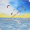 Original Leinwand &quot;Kitesurfer&quot; 80 x 80 cm 