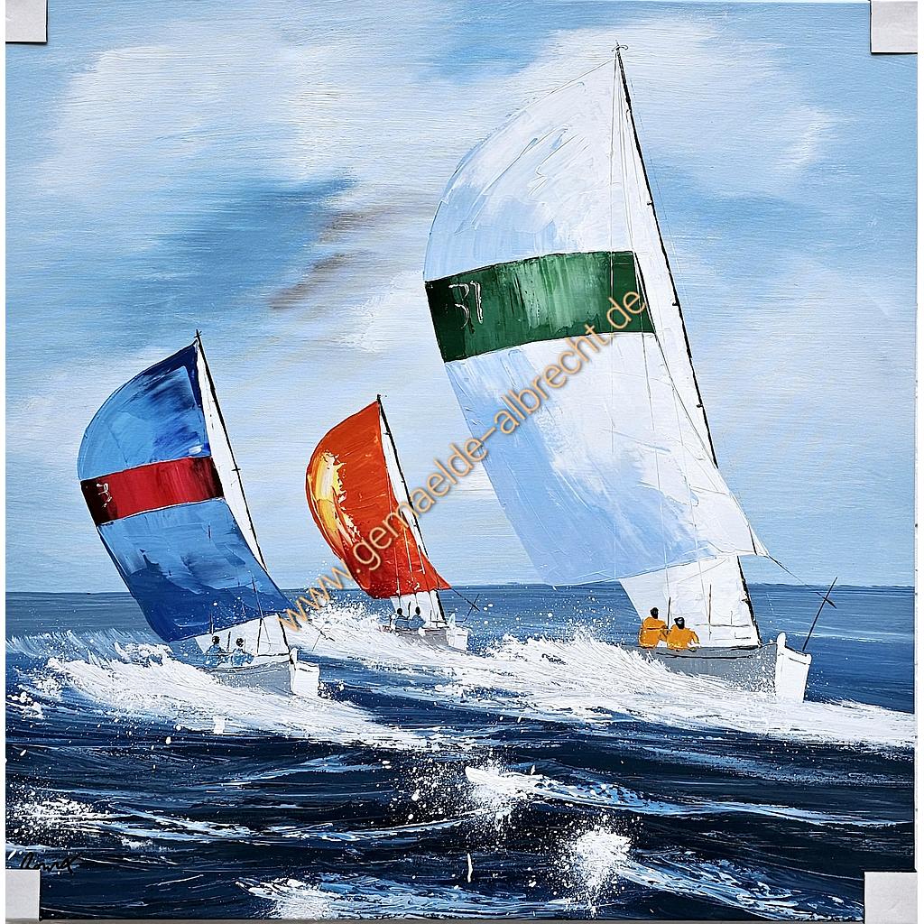 Original Leinwand &quot;Kutterregatta&quot; 80 x 80 cm 