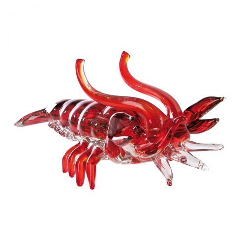 Glasskulptur &quot;Hummer&quot; rot L 20 cm