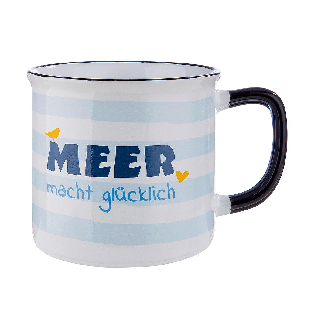 Tasse Keramik &quot;Meer macht glücklich&quot; 