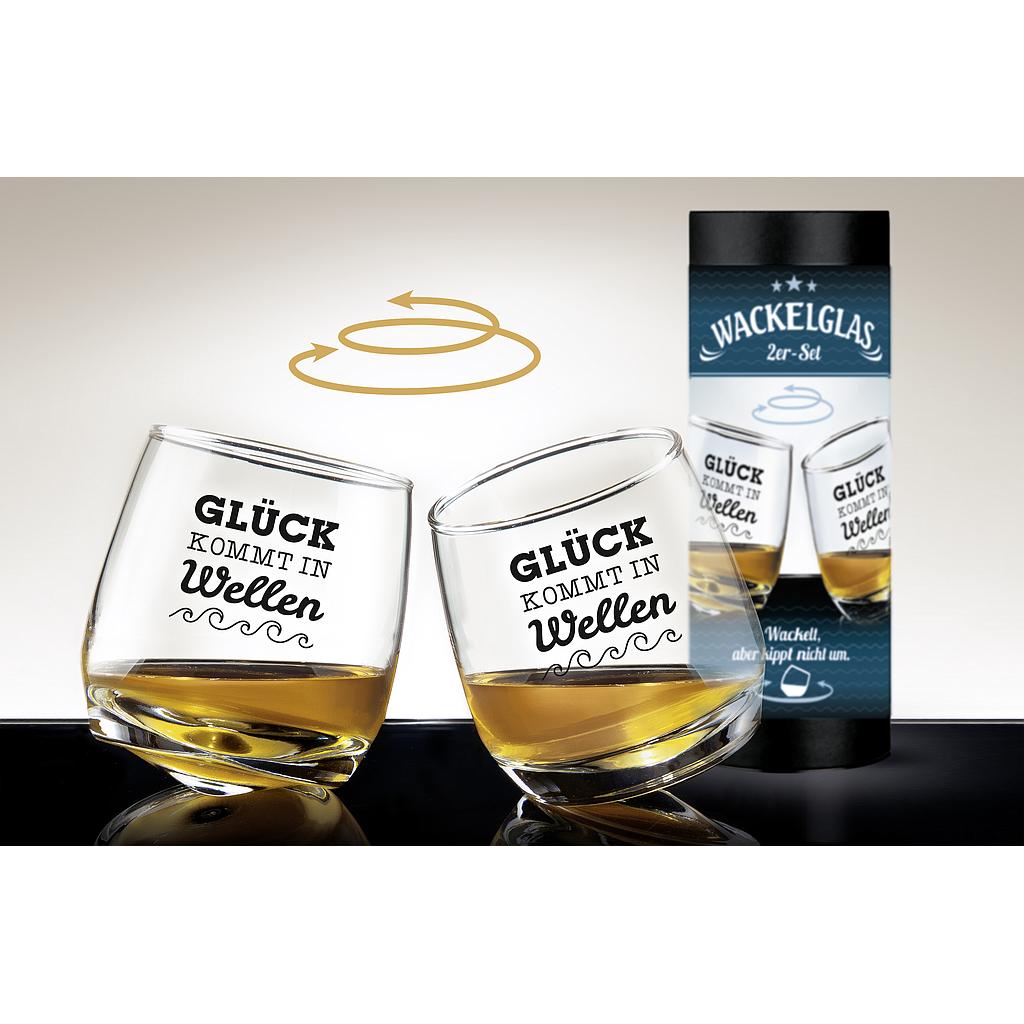 Wackelglas &quot;Glück&quot; 2er Set