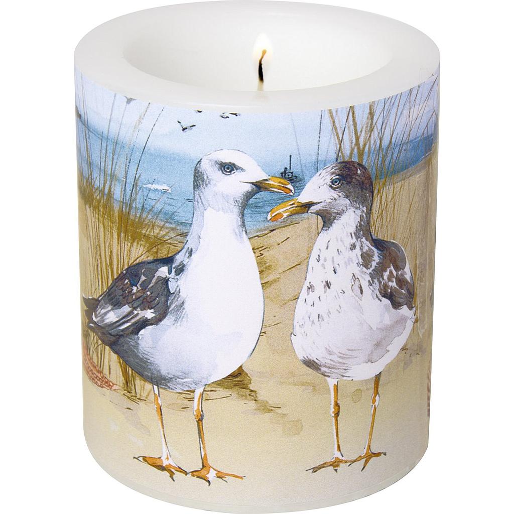 Windlicht/Kerze &quot;Seagulls At The Beach&quot; H 10,5 cm