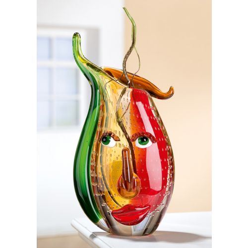 Glas Art Design-Vase &quot;Musetto&quot; H 31 cm 