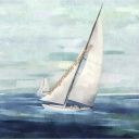 Original Leinwand &quot;Segelschiff&quot; 60 x 60 cm