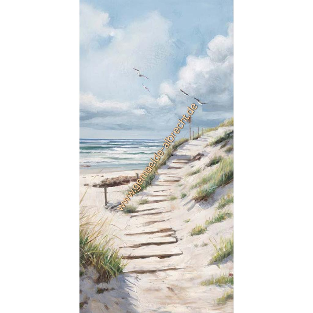 Original Leinwand &quot;Strand Hoch&quot; 70 x 140 cm