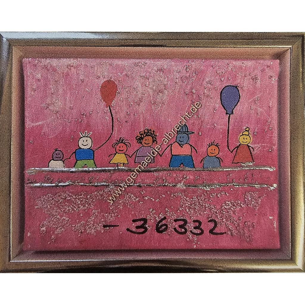 Original Lea Bach &quot;Kinder&quot; pink 18 x 24 cm