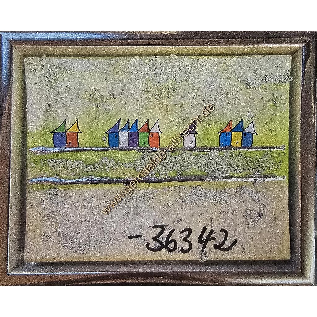 Original Lea Bach &quot;Strandkörbe&quot; lime/sand 18 x 24 cm 