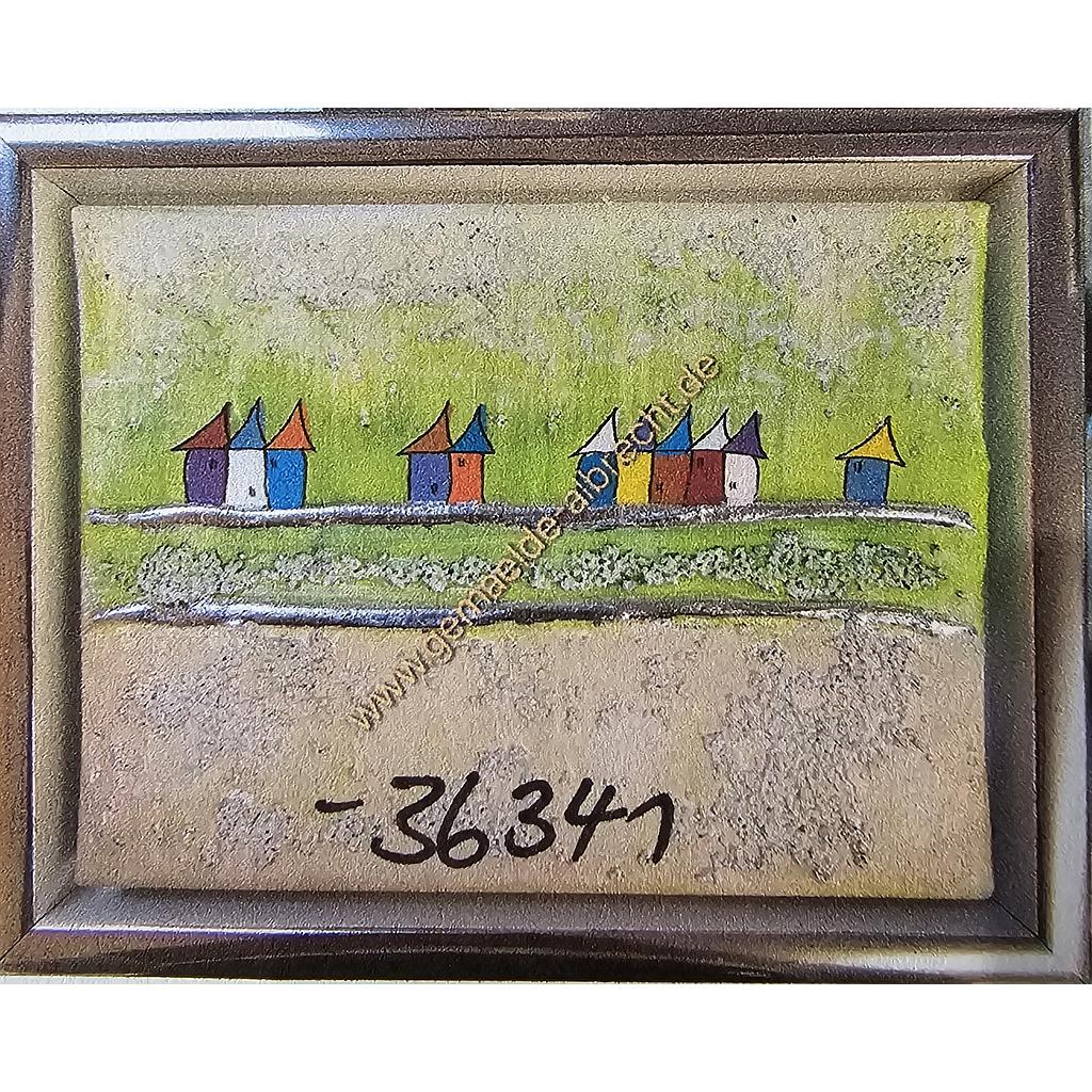 Original Lea Bach &quot;Strandkörbe&quot; lime/sand 18 x 24 cm 