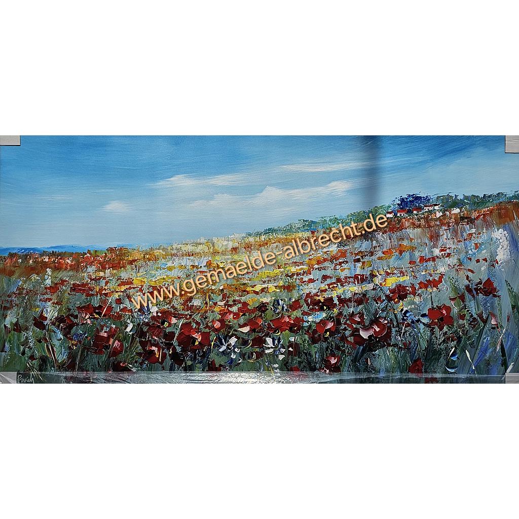 Orig. Ölgemälde &quot;Blumenwiese&quot; 60 x 120 cm