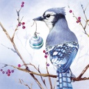 Serviette Lunch &quot;Blue Jay blue&quot; 33 x 33 cm