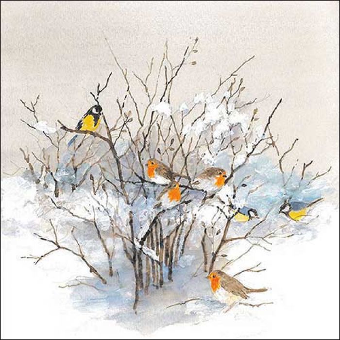 Serviette &quot;Birds on Branches&quot; 33 x 33 cm, 20 Stk