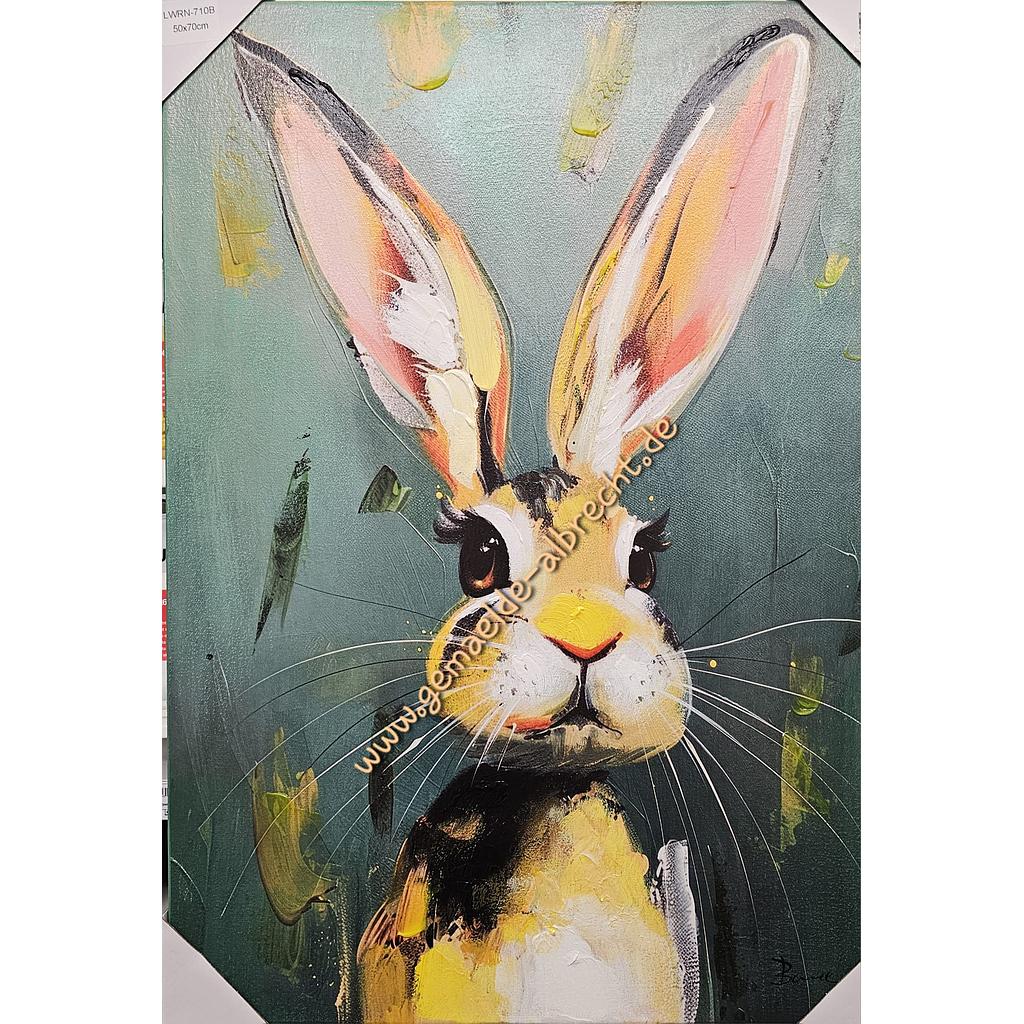 Org. Leinwandbild &quot;Achtung Hase II&quot; 50 x 70 cm