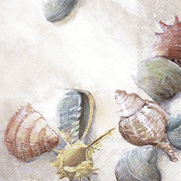 Lunch-Servietten &quot;Shells on the Beach&quot; 33 x 33 cm 