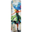 Org. Leinwand &quot;Umbrella blue&quot; 40x120 cm