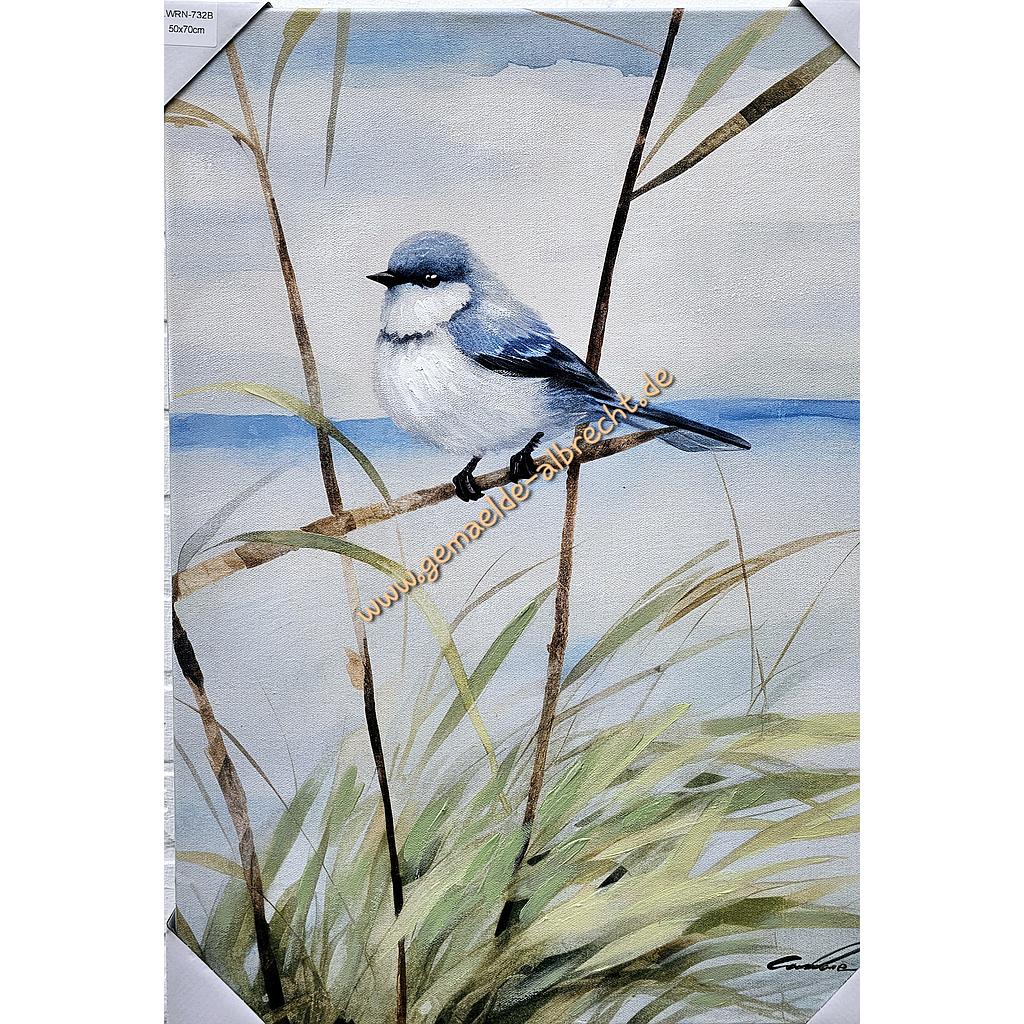 Org. Leinwand &quot;Blue Bird&quot; 50x70 cm