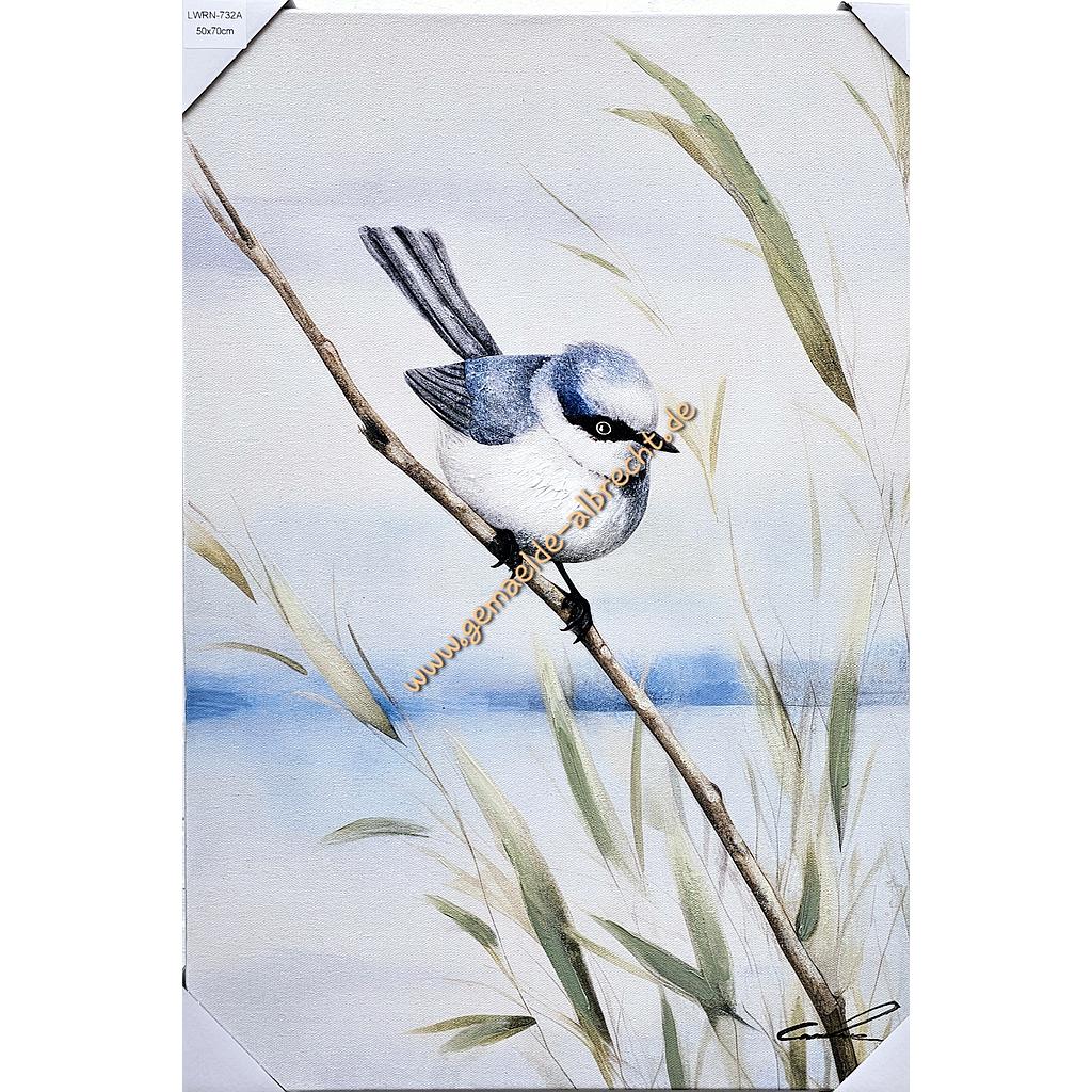 Org. Leinwand &quot;Blue Bird&quot; 50x70 cm