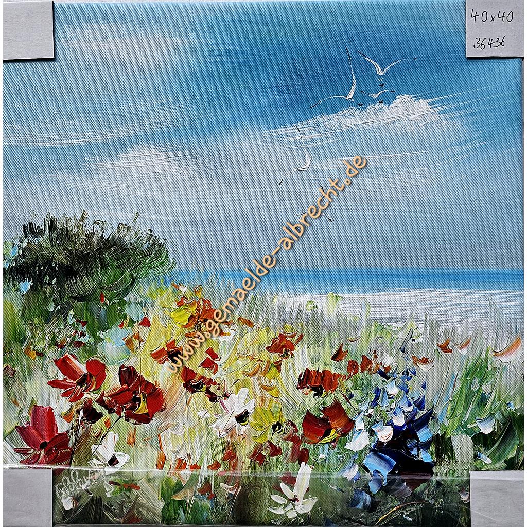Org. Leinwandbild &quot;Blütenvielfalt&quot; 40x40 cm
