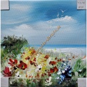 Org. Leinwandbild &quot;Blütenvielfalt&quot; 40x40 cm