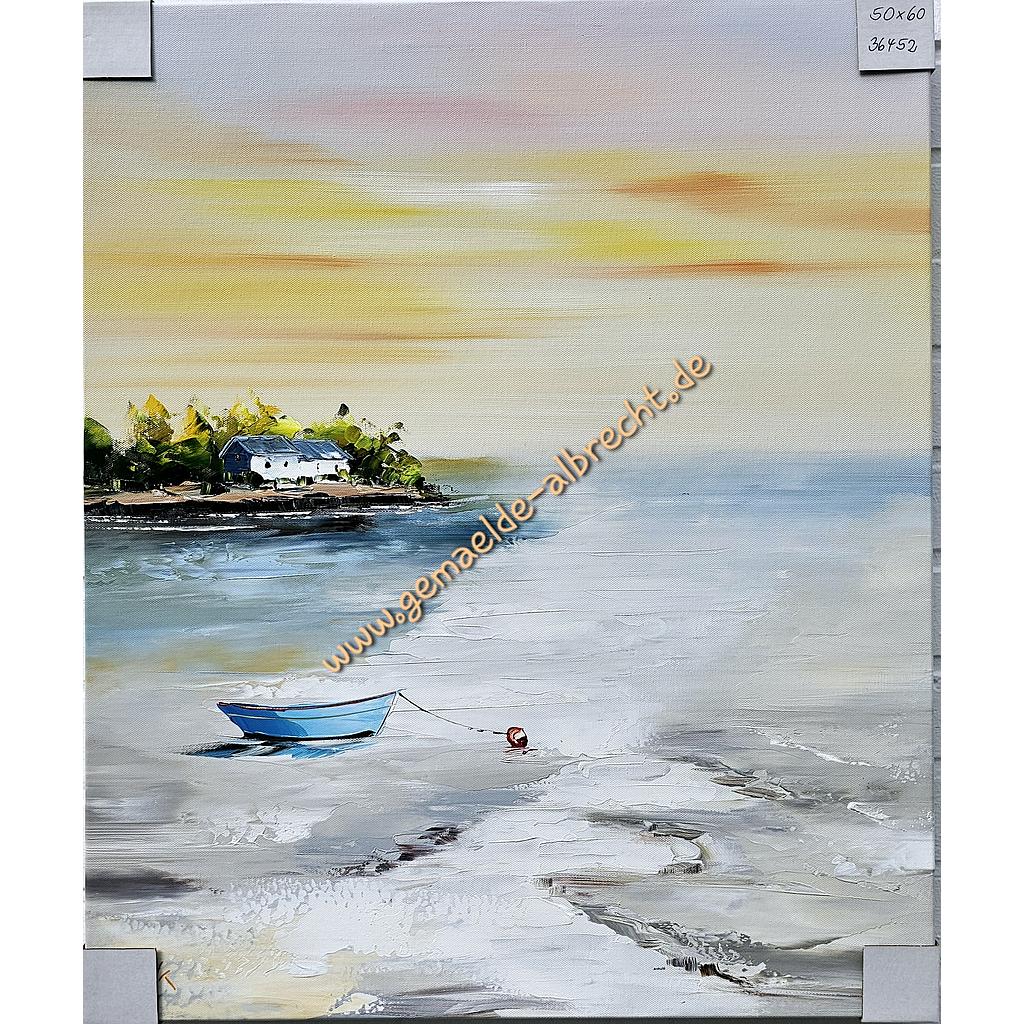 Org. Leinwandbild &quot;Blaues Boot II&quot; 50x60 cm