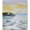 Org. Leinwandbild &quot;Blaues Boot II&quot; 50x60 cm