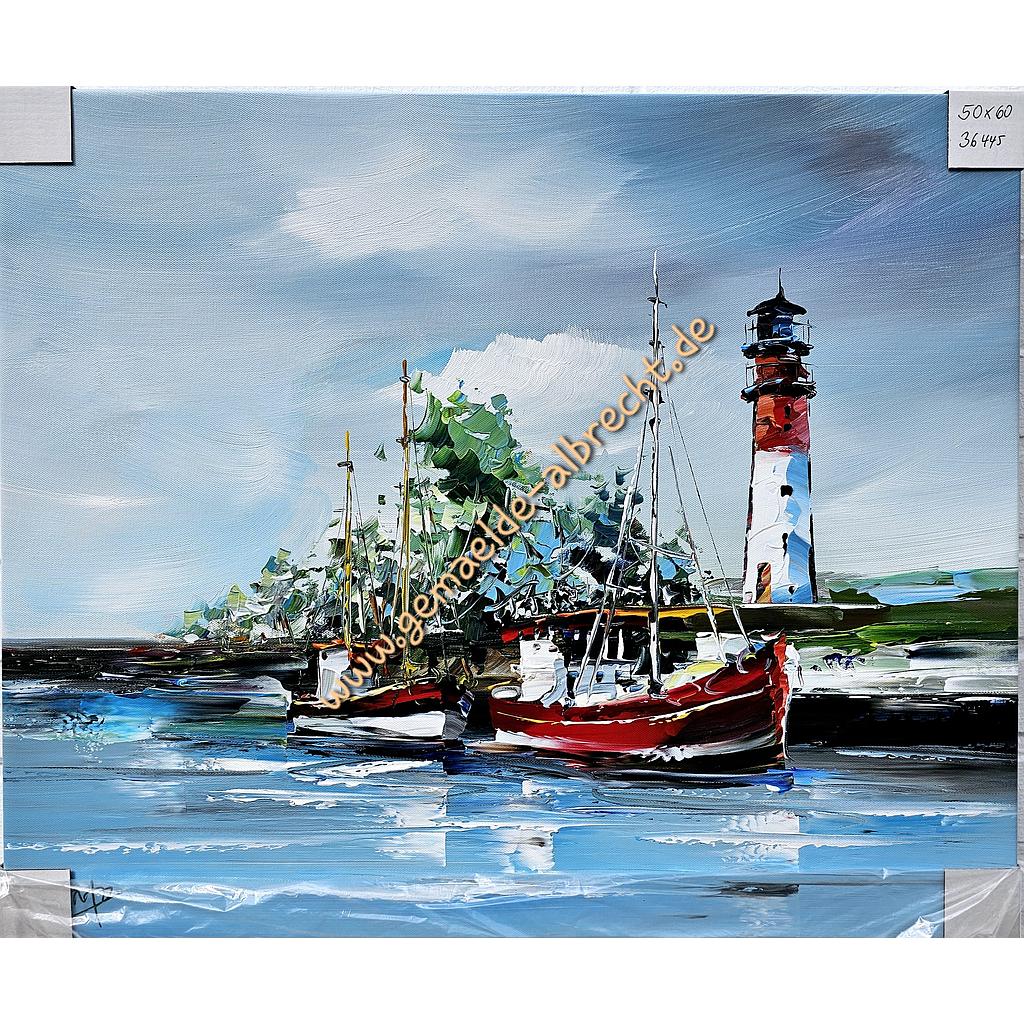 Org. Leinwandbild &quot;Büsum Lighthouse&quot; 50x60 cm