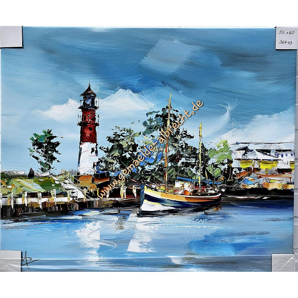 Org. Leinwandbild &quot;Büsum Lighthouse&quot; 50x60 cm