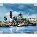 Org. Leinwandbild &quot;Büsum Lighthouse&quot; 50x60 cm