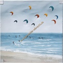Org. Leinwandbild &quot;Kitesurfer&quot; 80x80 cm