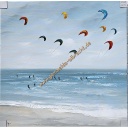 Org. Leinwandbild &quot;Kitesurfer&quot; 80x80 cm