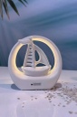 LED Skulptur Segelboot im Ring &quot;Casali&quot; H 14 cm 