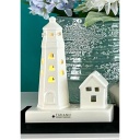 Skulptur &quot;Corsica&quot; Leuchturm mit Haus H 13 cm
