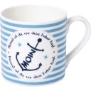 Tasse &quot;Moin Anker&quot; blue China Porzellan H 8,5 cm