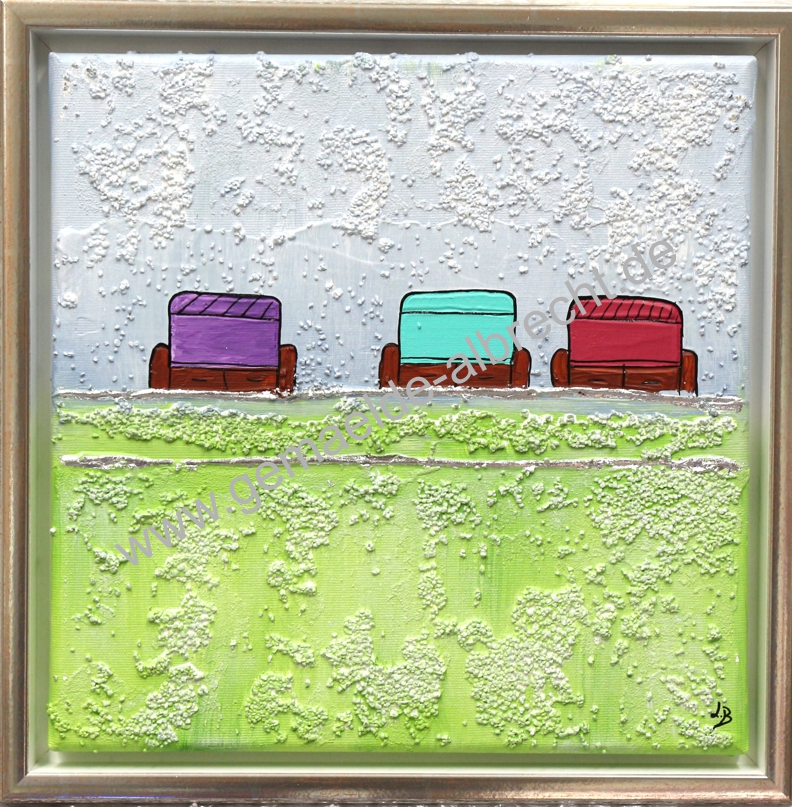 Original Lea Bach &quot;Strandkörbe&quot;  30 x 30 cm