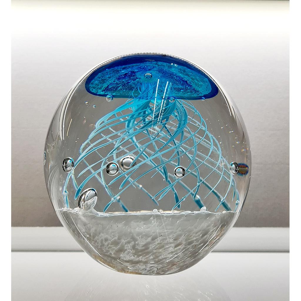 Skulptur Glas &quot;Blue Jellyfish&quot; H 11 cm