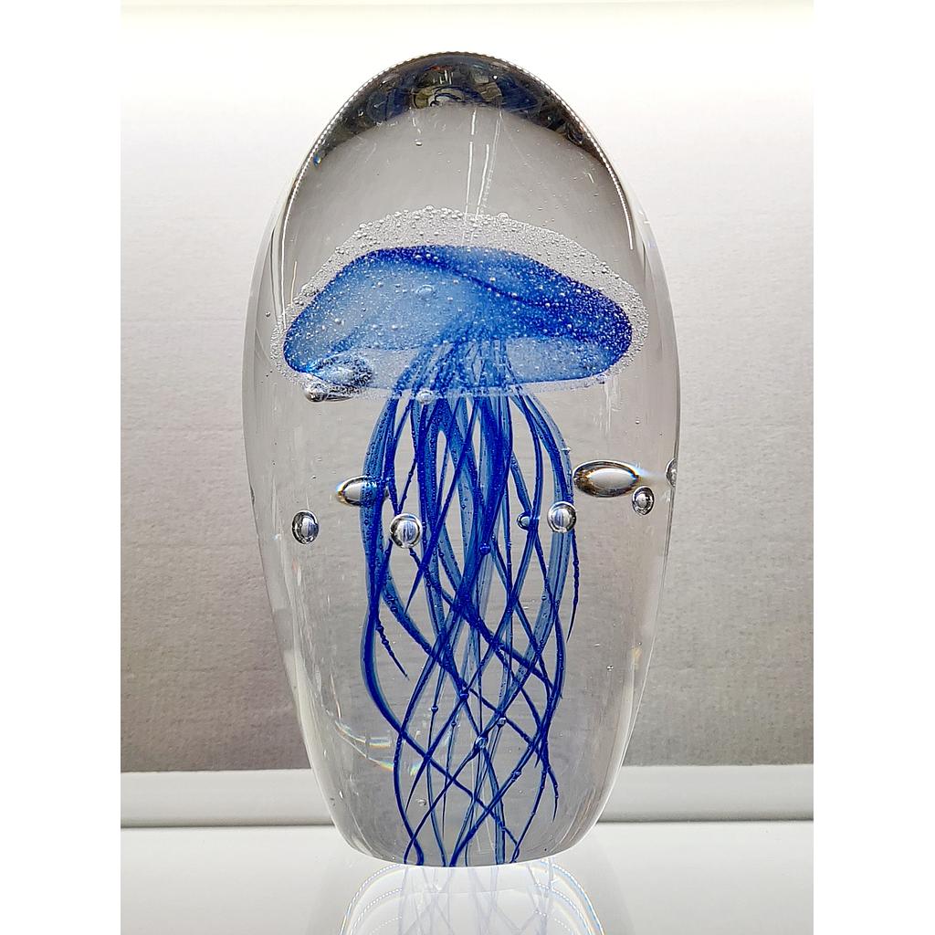 Skulptur Glas &quot;Blue Jellyfish&quot; H 14 cm 