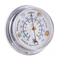 Präzisionsbarometer Messing verchromt D 11,5 cm