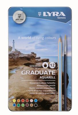 LYRA Aquarell Stifte 12 SET Metalletui